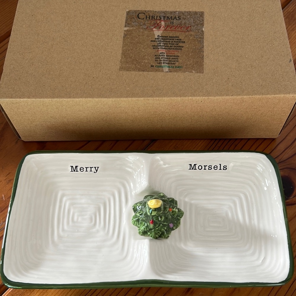 Hallmark 2 Section Christmas Tray